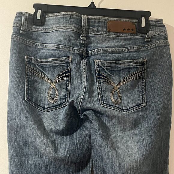 C Pink Celebrity Pink Wide Leg Stretch Jeans Size 7 Dark Wash - Picture 7 of 9